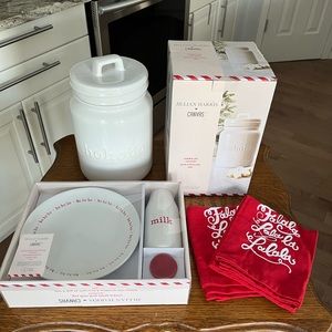 Jillian Harris x Canvas Cookie Jar Santa Set + Tea Towels Lot